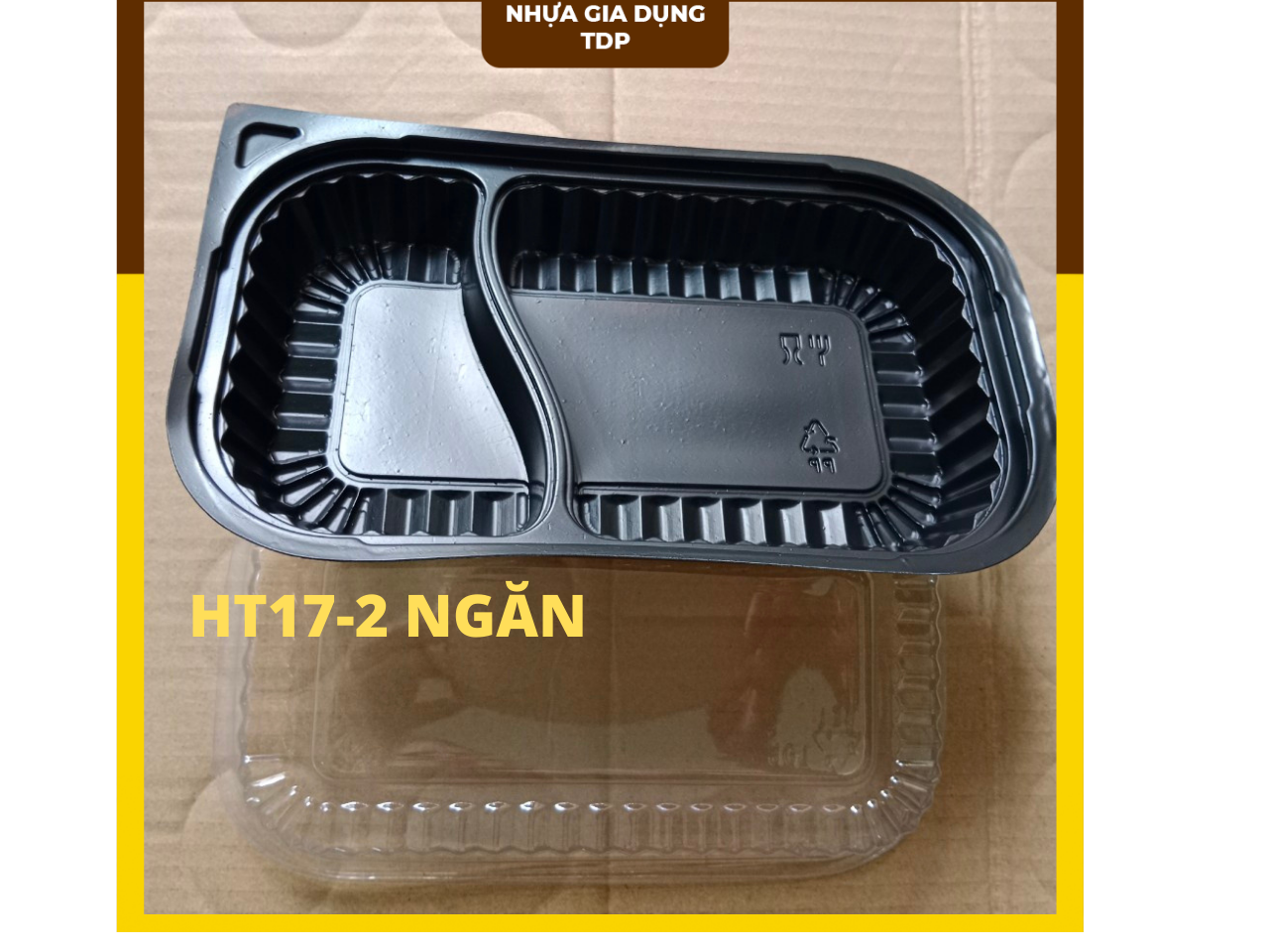 Combo 100 hộp ht17 - 2 ngăn hộp nhựa đựng cơm