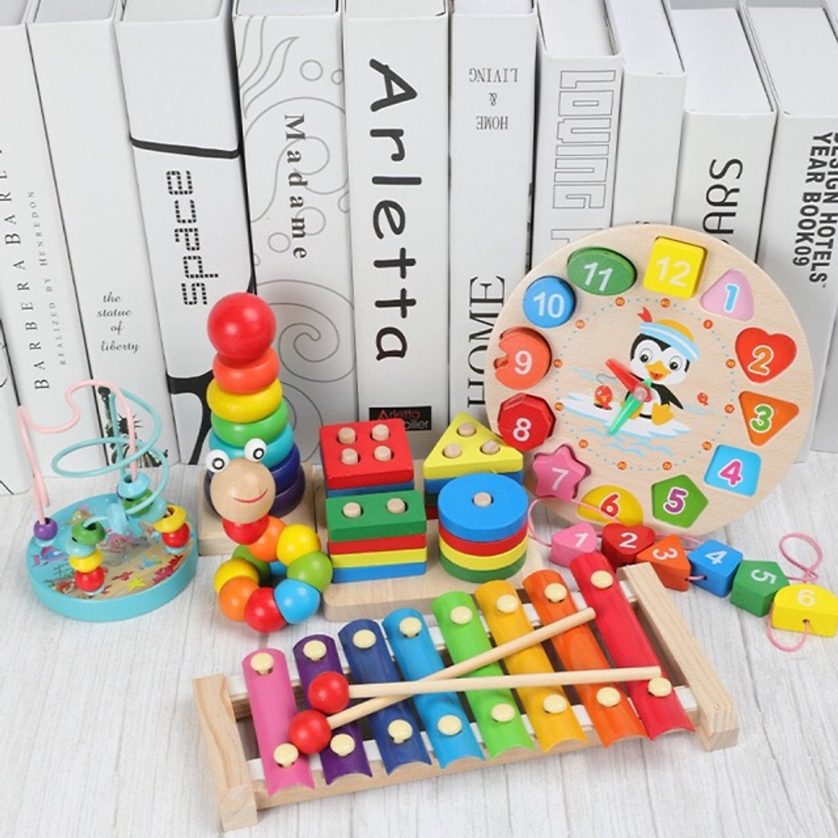  Combo 6 Món Đồ Chơi Gỗ Thông Minh Cho Bé Montessori  có bán lẻ từng món  