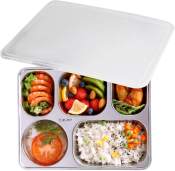 Stainless Steel Bento Box Divider Plate with Cover, Lunch Box