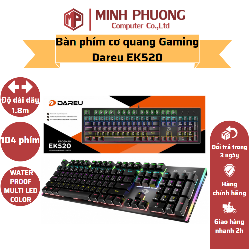 Bàn phím quang cơ gaming dareu ek520