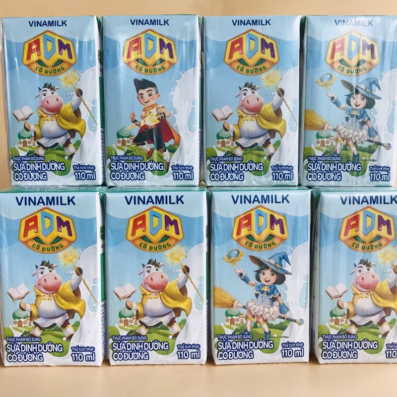 Vỉ sữa adm gold có đường 110ml