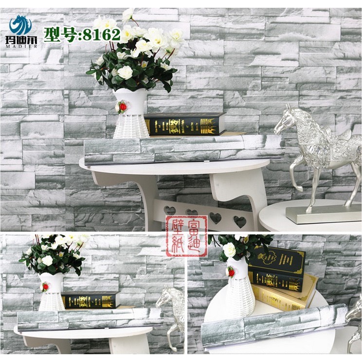 5 Mét Decal Giấy Dán Tường Khổ 45cm Có Sẵn Keo - Đá DĂM XÁM XANH PT088