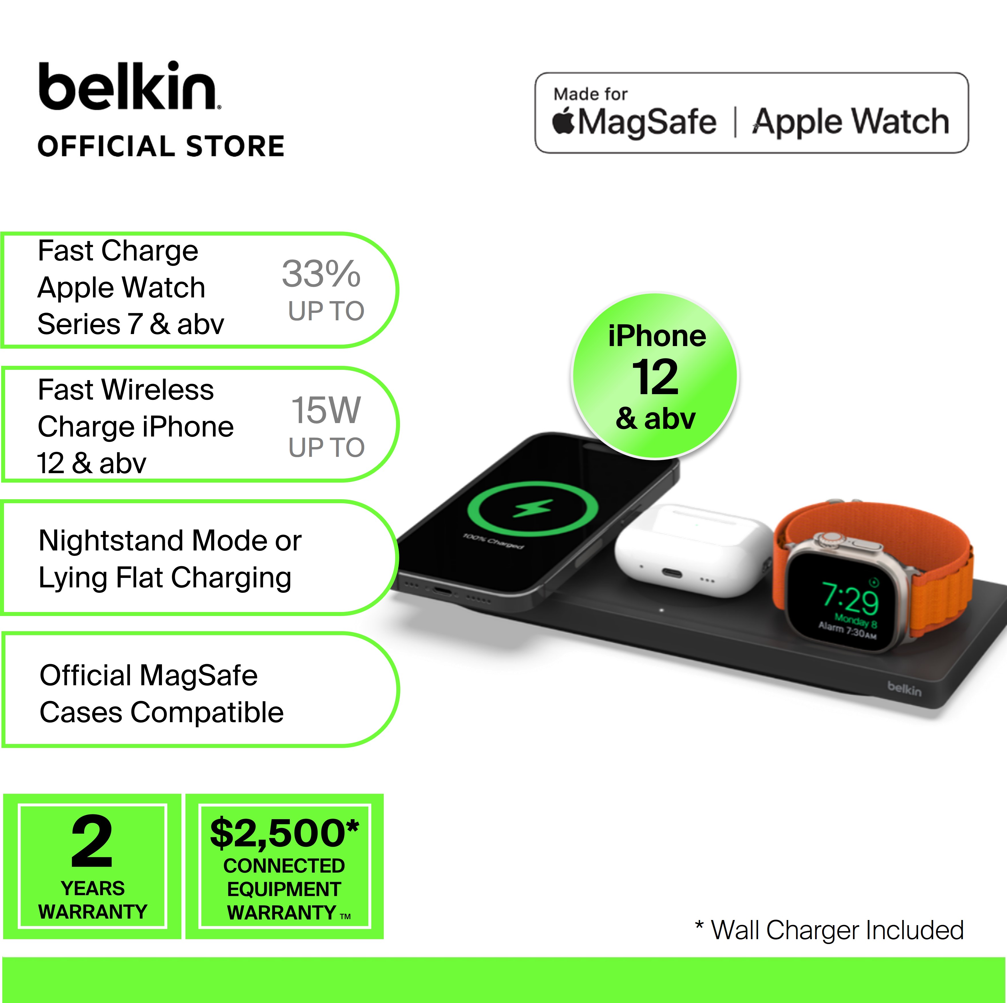 3 In 1 Wireless Charger For Apple Belkin - Best Price in Singapore