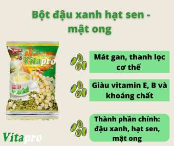 Bột đậu xanh hạt sen mật ong Vitapro
