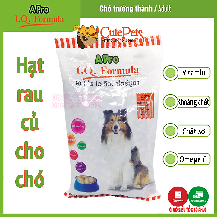 Thức ăn chó Hạt Apro IQ Xanh 500g dành cho chó mọi lứa tuổi - Phụ kiện thú cưng Hà Nội