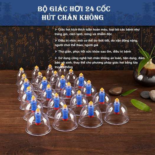 Bộ Dụng Cụ Giác Hơi công nghệ Hàn Quốc, Giải Độc Cơ Thể Từ Bên Trong, Lưu Thông Máu Dễ dàng, Bộ Giác Hơi Không Dùng Lửa(24 phụ kiện), An Toàn - Tiện Dụng, Bảo Hành Uy Tín Bởi KINH BẮC