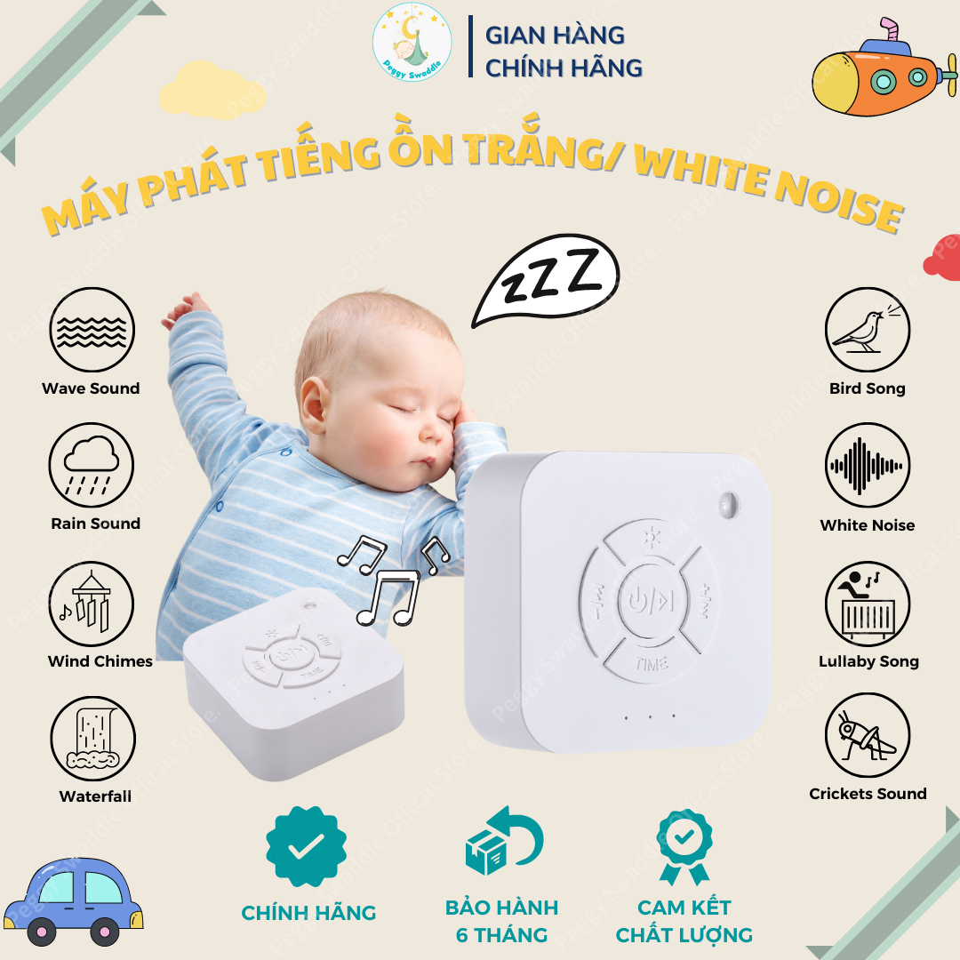 [FREESHIP + QUÀ] Máy Phát Tiếng Ồn Trắng WhiteNoise Cao Cấp Hỗ Trợ Trẻ, Bé Sơ Sinh Tự Ngủ Theo EASY. Giúp Bé Ngủ Ngon, Sâu Giấc. Tặng Kèm Vòng Dâu + Khẩu Trang 4D