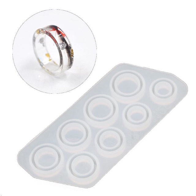 Khuôn nhựa silicon làm nhẫn handmade resin hình tròn nhiều kích thước