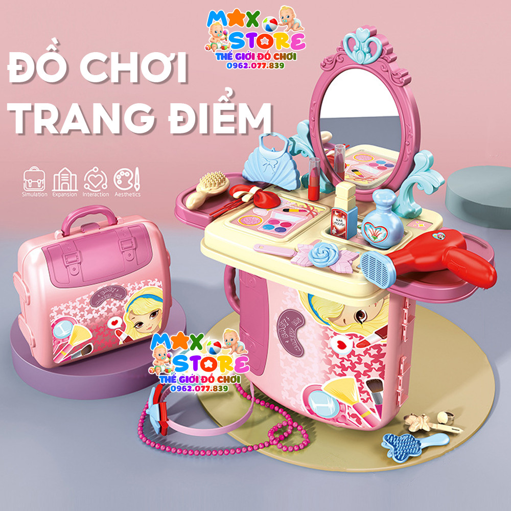 Đồ chơi nghề nghiệp - đồ chơi bàn trang điểm có dây đeo thành balo cho bé cực xinh