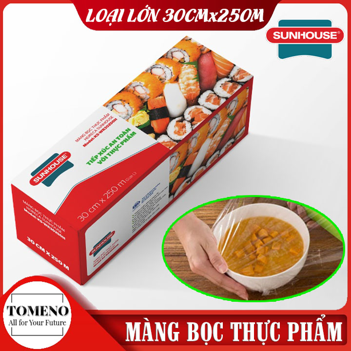Bọc thực phẩm đa năng SUNHOUSE loại lớn cuộn 300mmx250mm sử dụng cho tủ lạnh và lò vi sóng an toàn sức khỏe , màng bọc thực phẩm , màng bọc thực phẩm cuộn to , màng bọc thực phẩm đa năng , bọc thức ăn