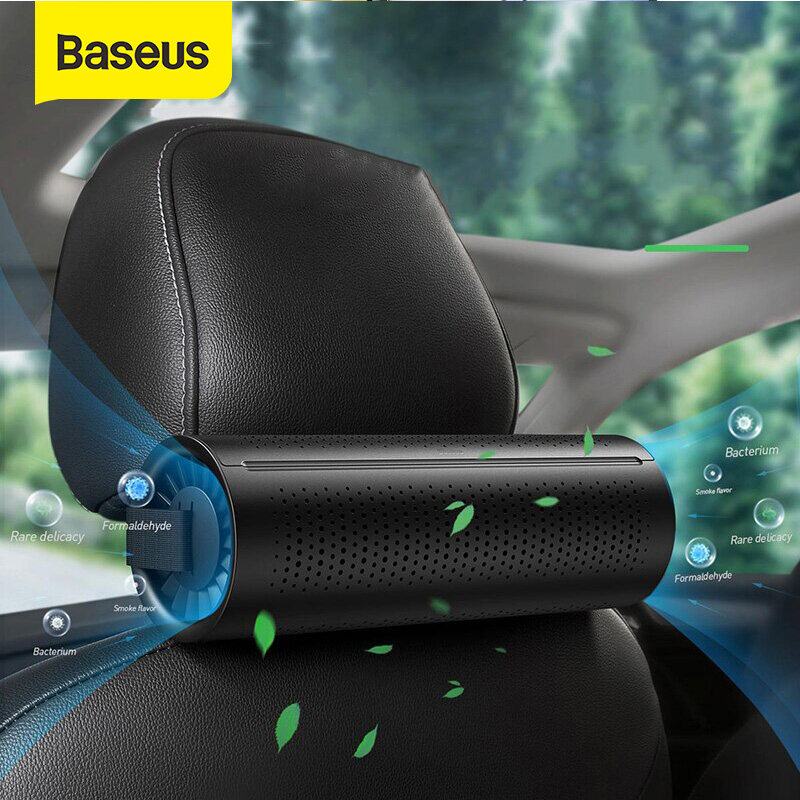 Baseus New Máy Lọc Không Khí Xe Hơi Xông Mặt Phun Sương Mini Ion Âm Máy Lọc Không Khí Than Hoạt Tính Formaldehyde Sạch Không Khí Xe Accessiories
