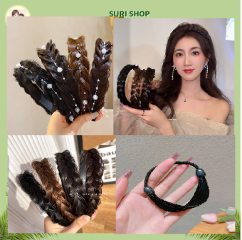 A, Băng Đô Bím Tóc Giả, Bờm Tết Tóc Giả 2.5cm Tơ Có Răng Cài Phong Cách Hàn Quốc Cho Nữ, băng đô tím tóc đẹp