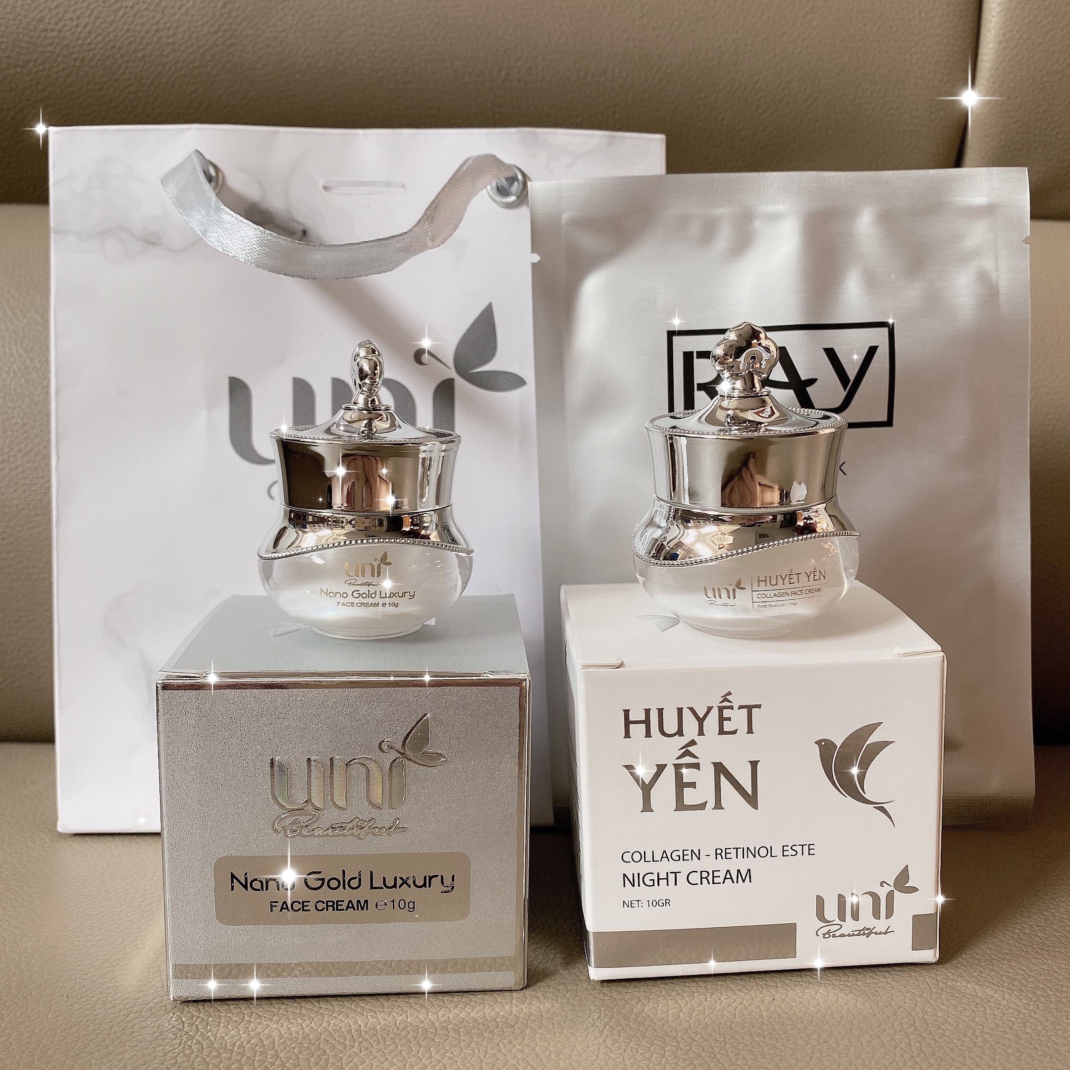 Combo kem face tài lộc và huyết yến size nhỏ 10g Uni Beautiful