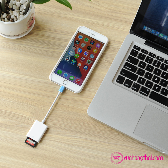 Đầu đọc thẻ nhớ máy ảnh SD SDXC cho điện thoại Iphone, Ipad