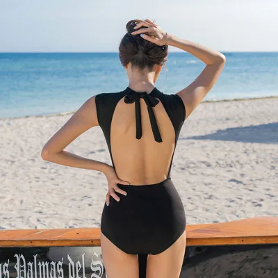 One Piece Swimwear - Elegant Swimwear Women One Piece Swimsuit Backless Sexy Swimwear Swimming Costume (1)