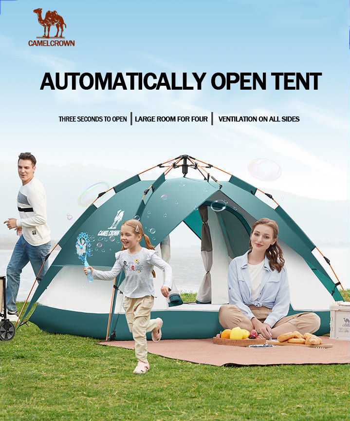 CAMEL CROWN 4 Person Tent Camping Outdoor Portable Foldable Thickening
