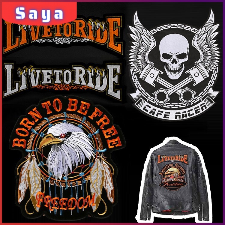 U-Sky Sew or Iron on Patches for Clothes Pack of 20pcs Hat Skirt Assorted Words Slogan Motorcycle Biker Jackets Patch for Shirt Backpacks 