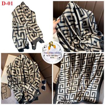 Khăn choàng nữ lụa dáng dài 180x90cm áo choàng họa tiết thanh lịch nhẹ nhàng Milana