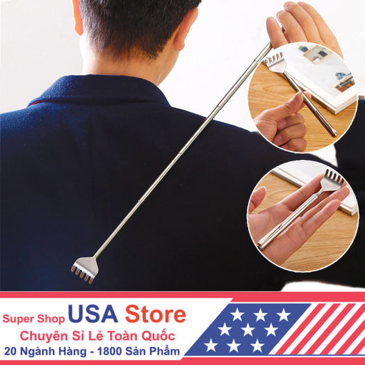 Cây Gãi Lưng INOX Kéo Dài Rút Gọn 50cm - Tay Dụng Cụ Đồ Gãi Ngứa Siêu Đỉnh