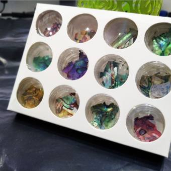 Bộ 12 hũ  trang trí móng xà cừ vân đá vân gỗ nhiều màu