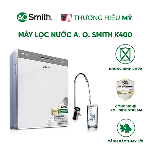 LẮP ĐẶT MIỄN PHÍ TOÀN QUỐC Máy lọc nước chung cư RO A.O.Smith K400 THƯƠNG