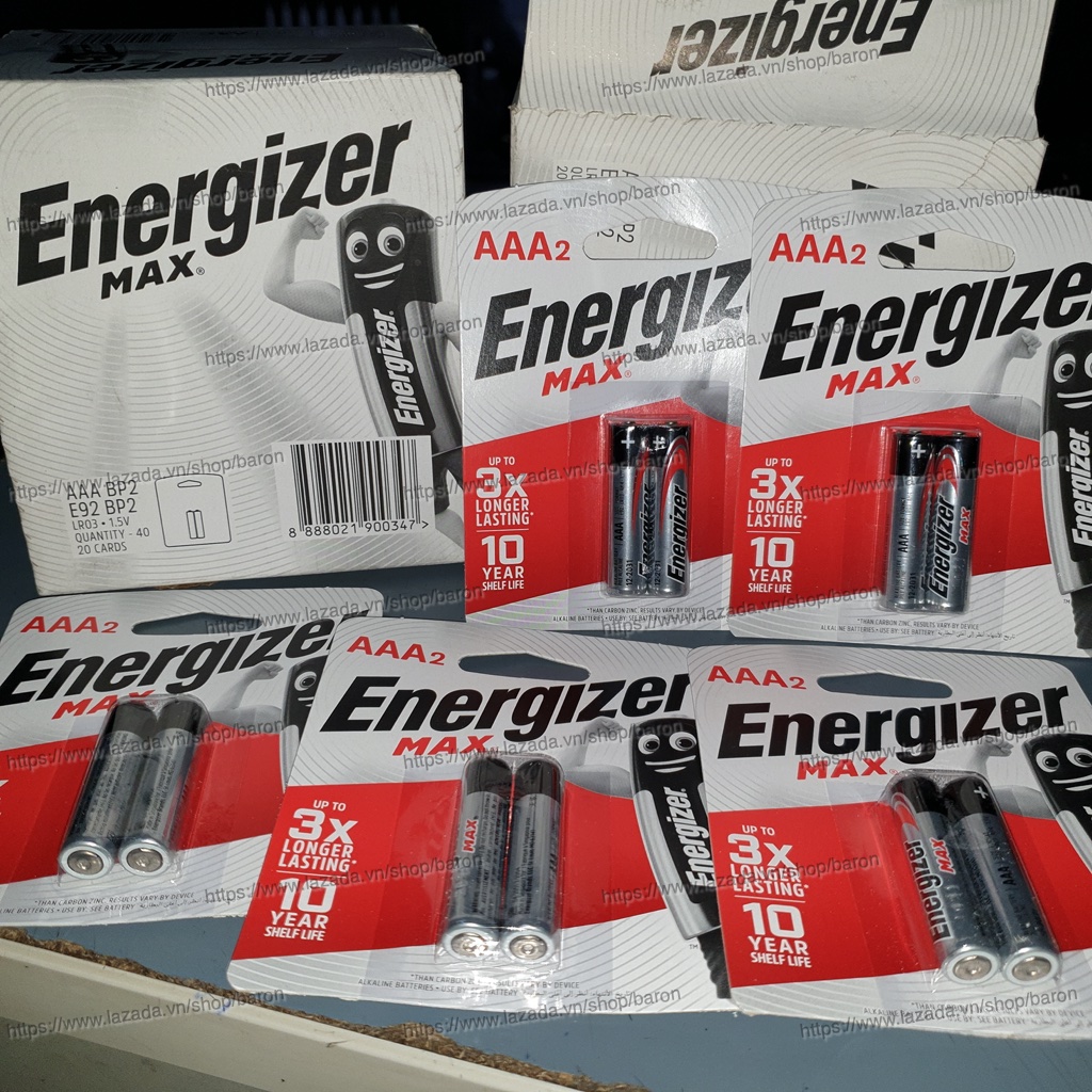 Vỉ 2 viên pin aaa energizer 1.5v lr03 - hàng chính hãng