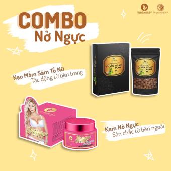 combo nở ngực 5h kẹo mầm sâm tố nữ thảo mộc 37 và kem nở ngực massage cream Thảo Mộc 37
