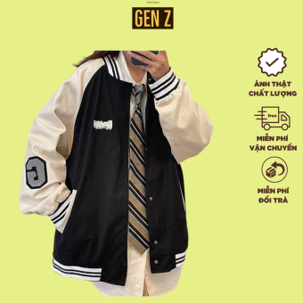 Áo khoác bomber nữ nam in chữ G, áo khoác bomber vải gió 2 lớp hàng xịn Thời trang GenZ -GZAK004
