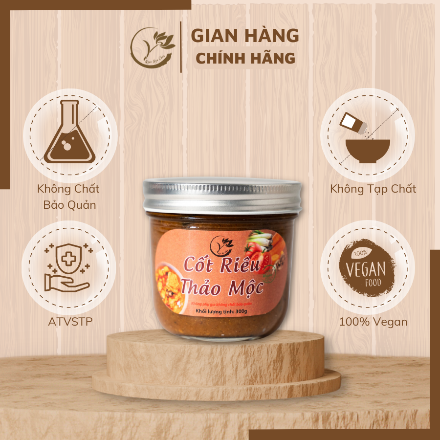 Cốt Riêu Thảo Mộc Ngọc Ngà Vegan. Gia vị nấu bún thuần chay tiện lợi, chay mặn đều sử dụng được