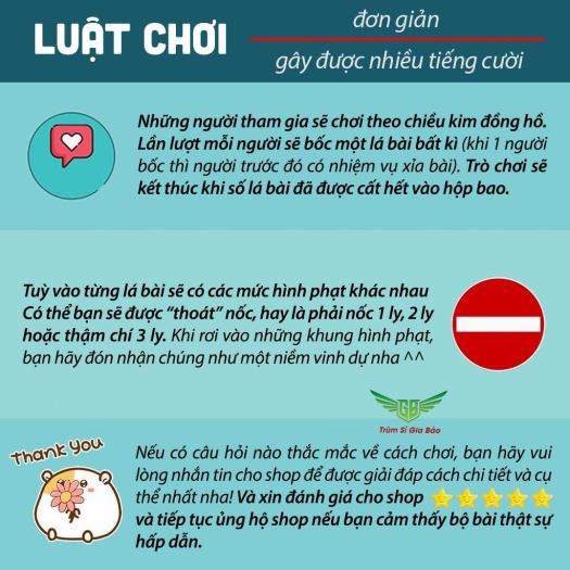 ✻❆ Bộ bài thử thách 60 lá board game bản đặc biệt bài drinking game dành cho team chuếnh choáng thích nốc out