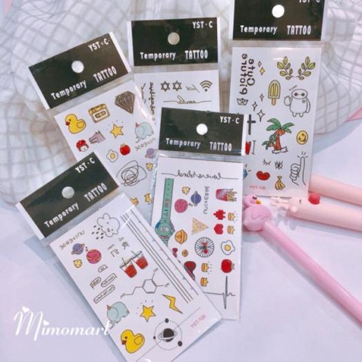 Hình xăm dán tattoo mini tạm thời chống nước họa tiết hot trend độc đáo mimomart hn