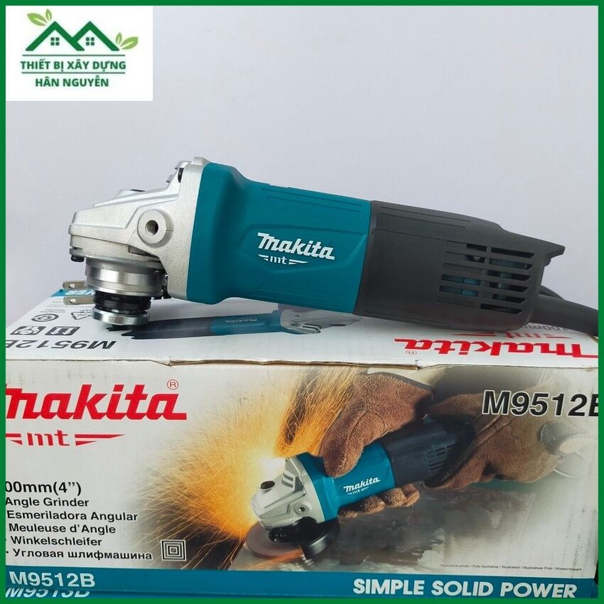 Máy mài góc Makita M9512B,công tắc đuôi,lưỡi cắt 100mm chuyên cắt sắt,nhôm,gạch,đá hoa cương,máy cắt cầm tay