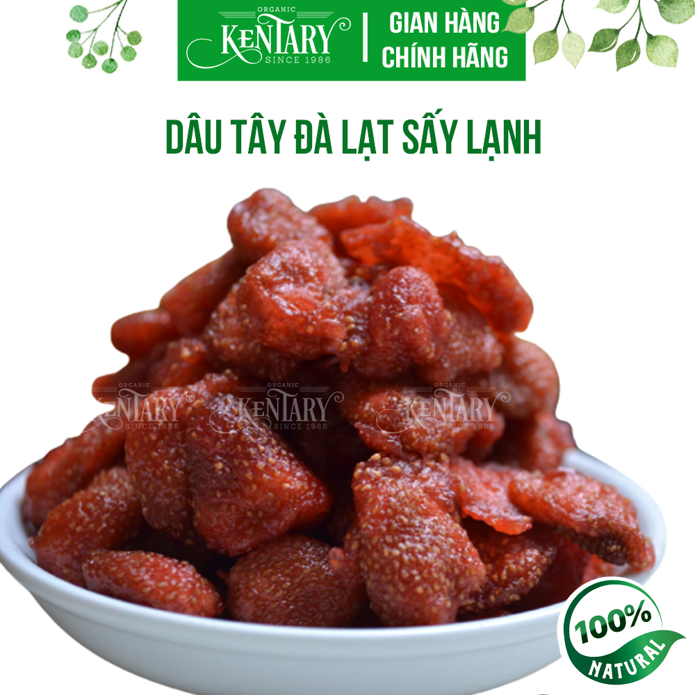 Dâu tây sấy lạnh Kentary túi 80gr vị chua chua ngọt ngọt, cho da mướt, dáng xinh - đồ ăn vặt