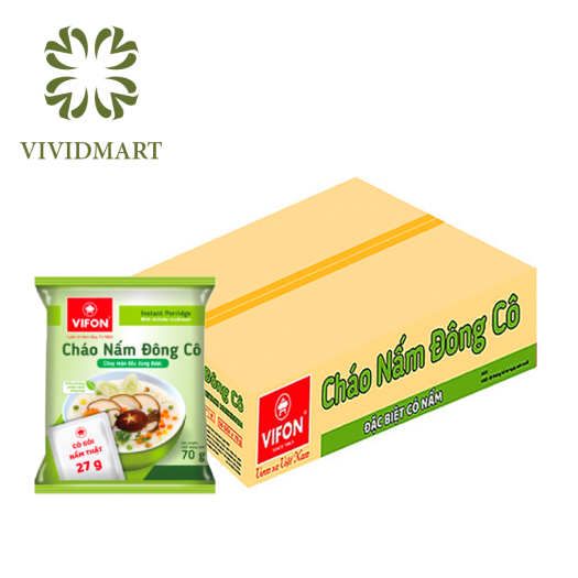 [Thùng] CHÁO ĂN LIỀN VIFON THỊT BẰM / GÀ / SƯỜN / BÒ / NẤM ĐÔNG CÔ / TRỨNG MUỐI / RIÊU CUA (CÓ GÓI THỊT / NẤM) - 70g/GÓI