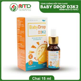 Vitamin D3 K2 cho bé sơ sinh Bổ sung Canxi, D3 - K2 BABY DROP D3K2 - Tăng cường hấp thu Canxi, giảm còi xương cho trẻ em