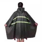 Reflective Nylon Motorcycle Raincoat - Waterproof One-Piece Poncho