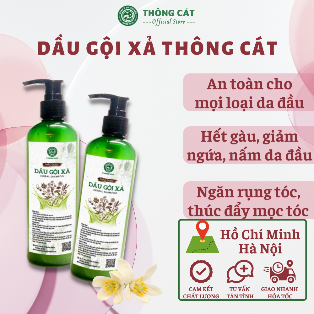 Dầu gội đầu giúp mọc tóc, đen tóc, ngăn gãy rụng tóc, giúp tóc mềm mượt, phục hồi tóc hư tổn chiết xuất hà thủ ô, tinh dầu bưởi, bồ kết, hương nhu Thông Cát