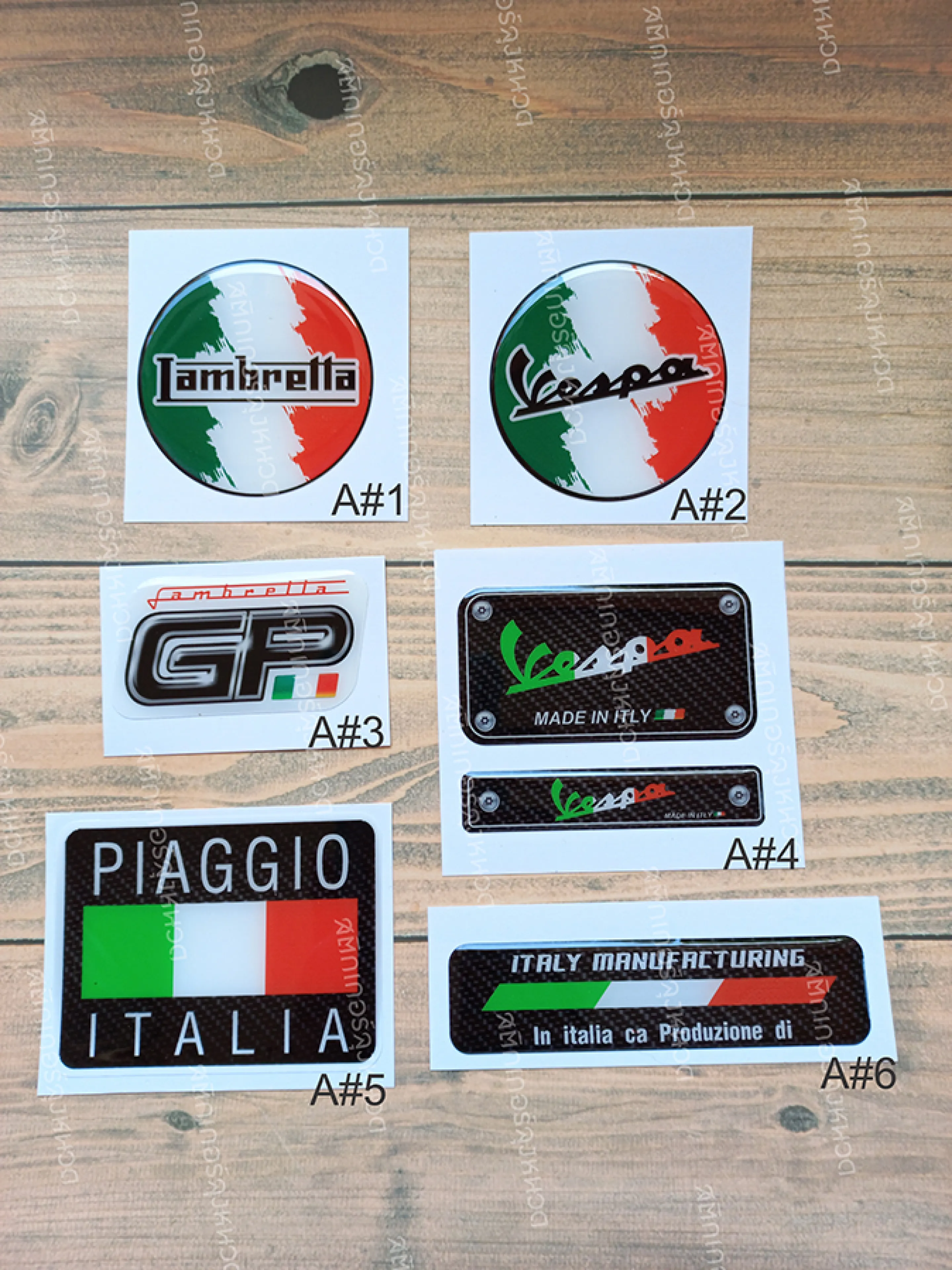 สติ๊กเกอร์เรซิ่นนูน สติกเกอร์ "Sticker" ติดรถแลมเบรตต้า lambretta เวสป้า Vespa กันน้ำ