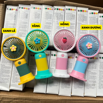 Quạt sấy mi mini cầm tay tích điện_có để để bàn (3 Chế độ gió)_ Thúy Hà