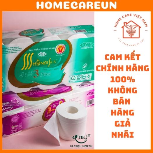 Giấy vệ sinh TIẾN HIẾU Hà Nội Silk cao cấp 3 lớp giấy ăn siêu dai mềm mại không lõi và có lõi - Chính Hãng Tiến Hiếu