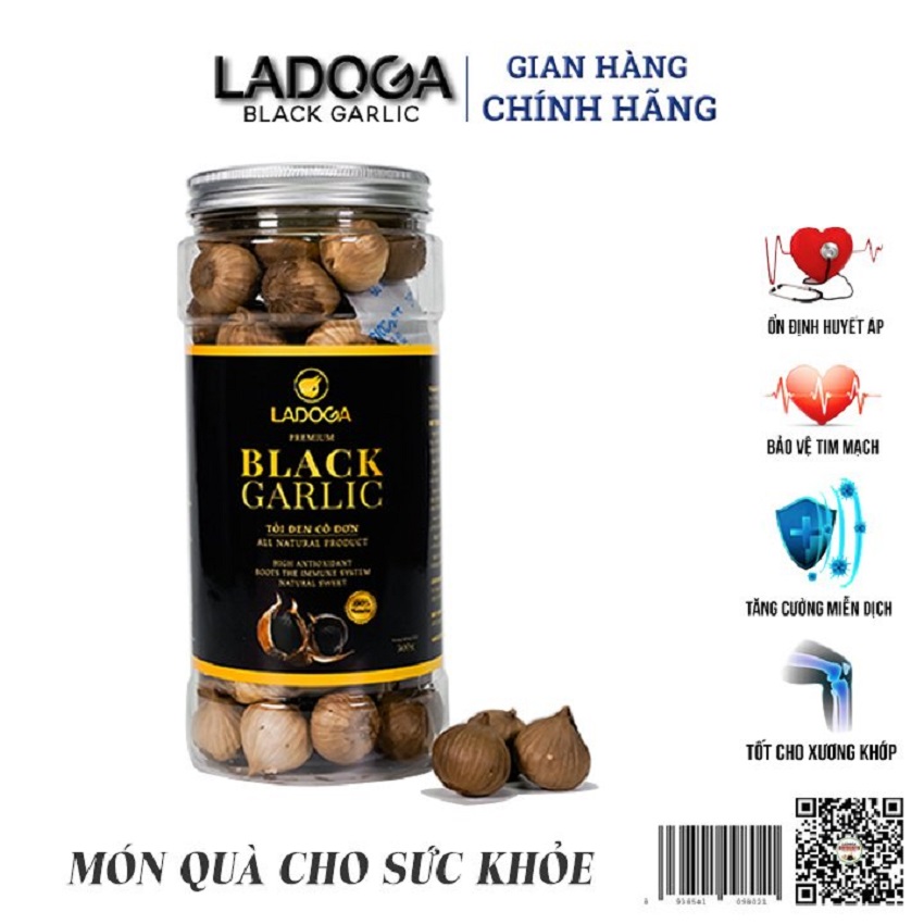 Tỏi đen cô đơn ladoga premium hộp 500g hàng cao cấp ủ 90 ngày, công nghệ nhật bản.