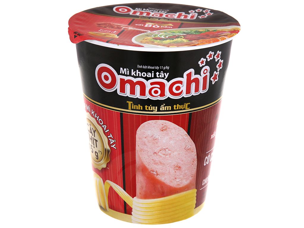 Mì khoai tây omachi xốt bò hầm ly 113g