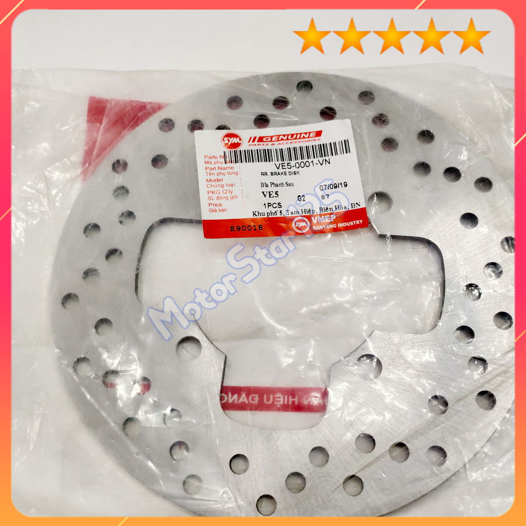 Đĩa phanh sau xe máy star sr 125 chính hãng sym