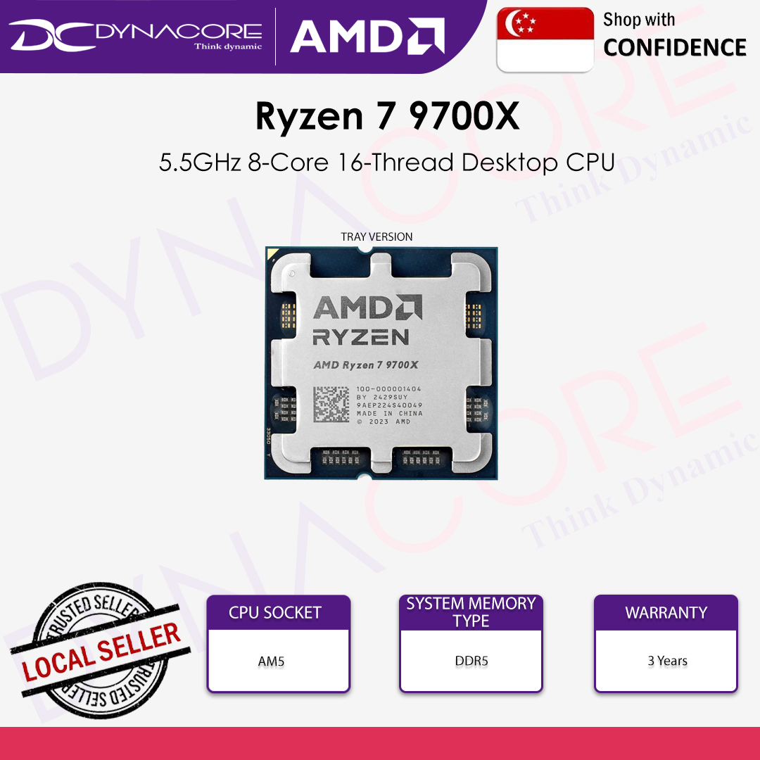 Amd Ryzen 7 9700X 8-Core 16-Thread Cpu 5.5Ghz Max Clock Am5 Socket