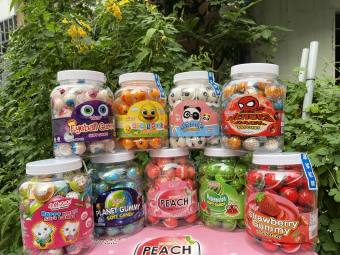 Kẹo Dẻo Có Nhân Hình Con Mắt/ Dưa Hấu/ Dâu / Vịt/ Đào/ Gấu trúc/ Mèo Kitty/ Người Nhện/ Hành Tinh [LẺ 30V]