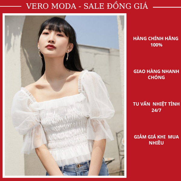 Áo kiểu Vero moda - Áo voan tay bồng Vero moda