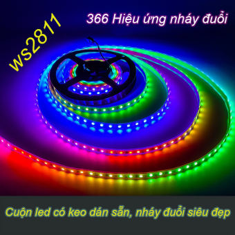 Cuộn led ARGB hiệu ứng nháy đuổi IP65 bọc silicon chống nước đẹp mắt Cuộn led ARGB ws2811 nhiều hiệu ứng đuổi