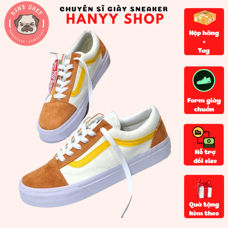 Giày thể thao Vans Retro Sport 36 Amberglow Warm Gold cao cấp full box - Vans Vàng Cam Nâu | Hany Shop