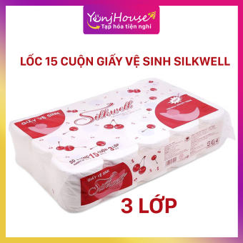 LỐC 15 CUỘN GIẤY VỆ SINH SILKWELL 3 LỚP - YENJHOUSE