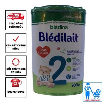 Sữa Bột Pháp Bledina Ble'dilait sữa mát, tăng cân, DHA cao số 2 hộp 900g
